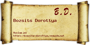 Bozsits Dorottya névjegykártya